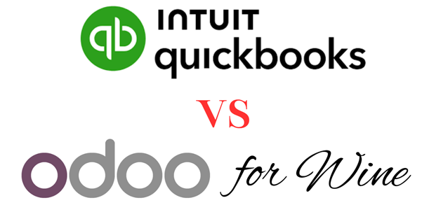 Graphic of Quickbooks vs odoo for Wine logos